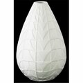 Urban Trends Collection Ceramic Bellied Round Vase with Narrow Lips, White 21459